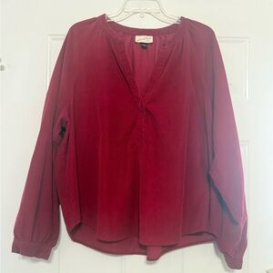 Universal Threads Size XXL Dark Red Corduroy Top